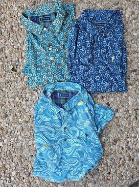 Lot Of 3 William Murray Caddyshack Golf Polo Shirts Yellow Submarine & Geometric